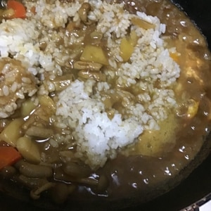 フライパンで簡単　焼きカレー